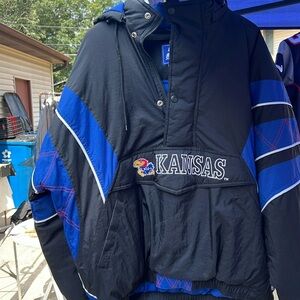 vintage pullover half zip kansas starter jacket
